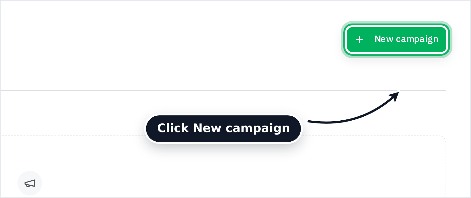 The Campaigns page and the New campaign button in the Rasil dashboard